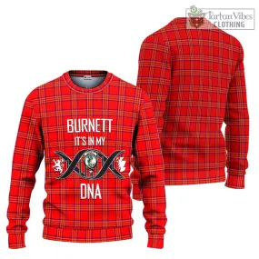 Burnett Modern Tartan Ugly Sweater with Family Crest DNA In Me Style