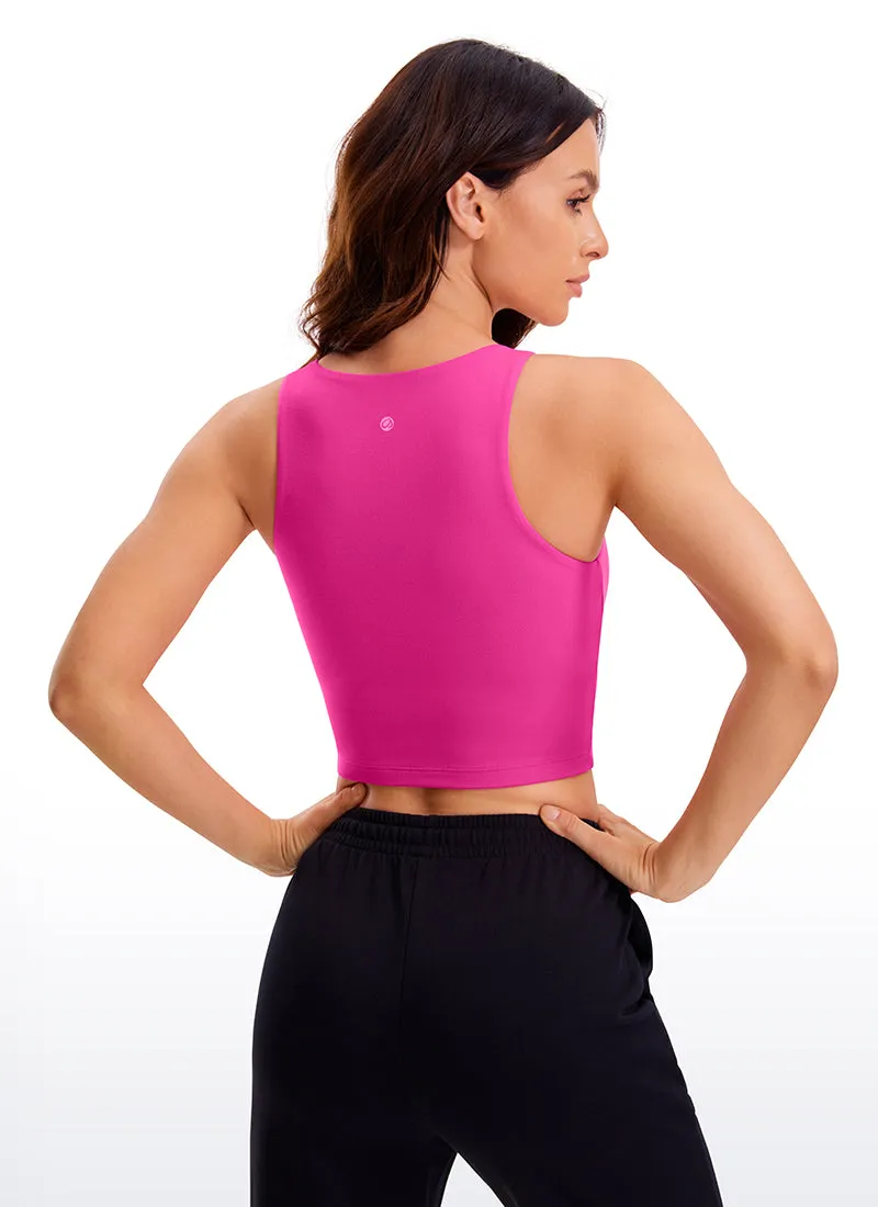 Butterluxe Cropped High Neck Tank Tops Wide Back