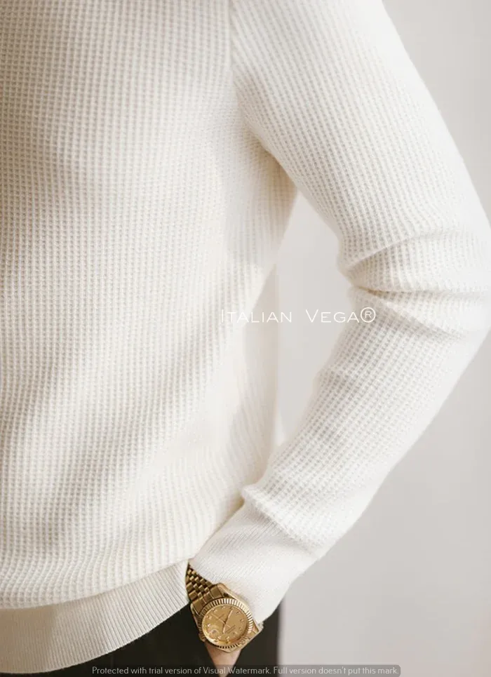 Buttonless Knit Polo Shirt by Italian Vega®