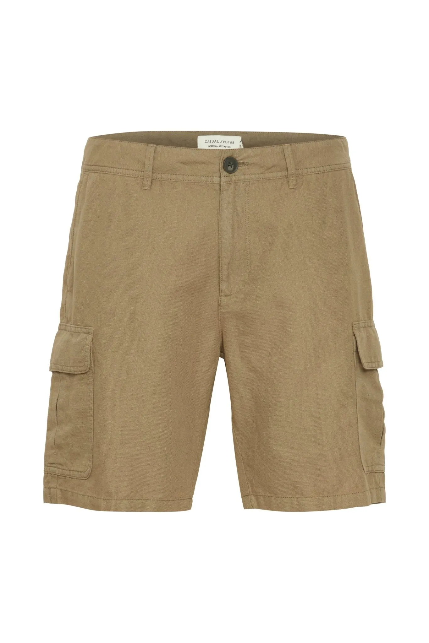 CASUAL FRIDAY - CFSIMON 0137 Cargo linen mix shorts - 20505123