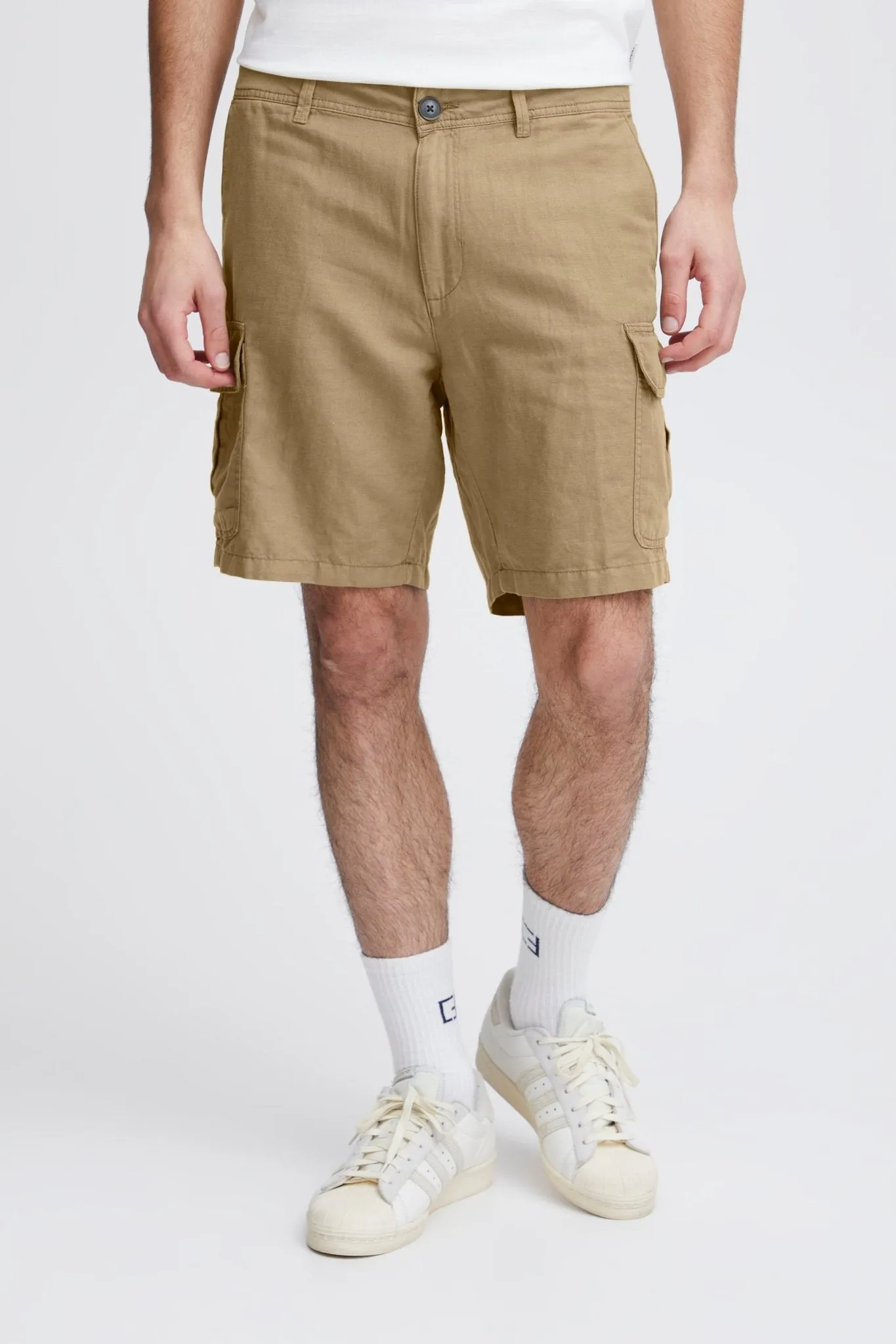 CASUAL FRIDAY - CFSIMON 0137 Cargo linen mix shorts - 20505123