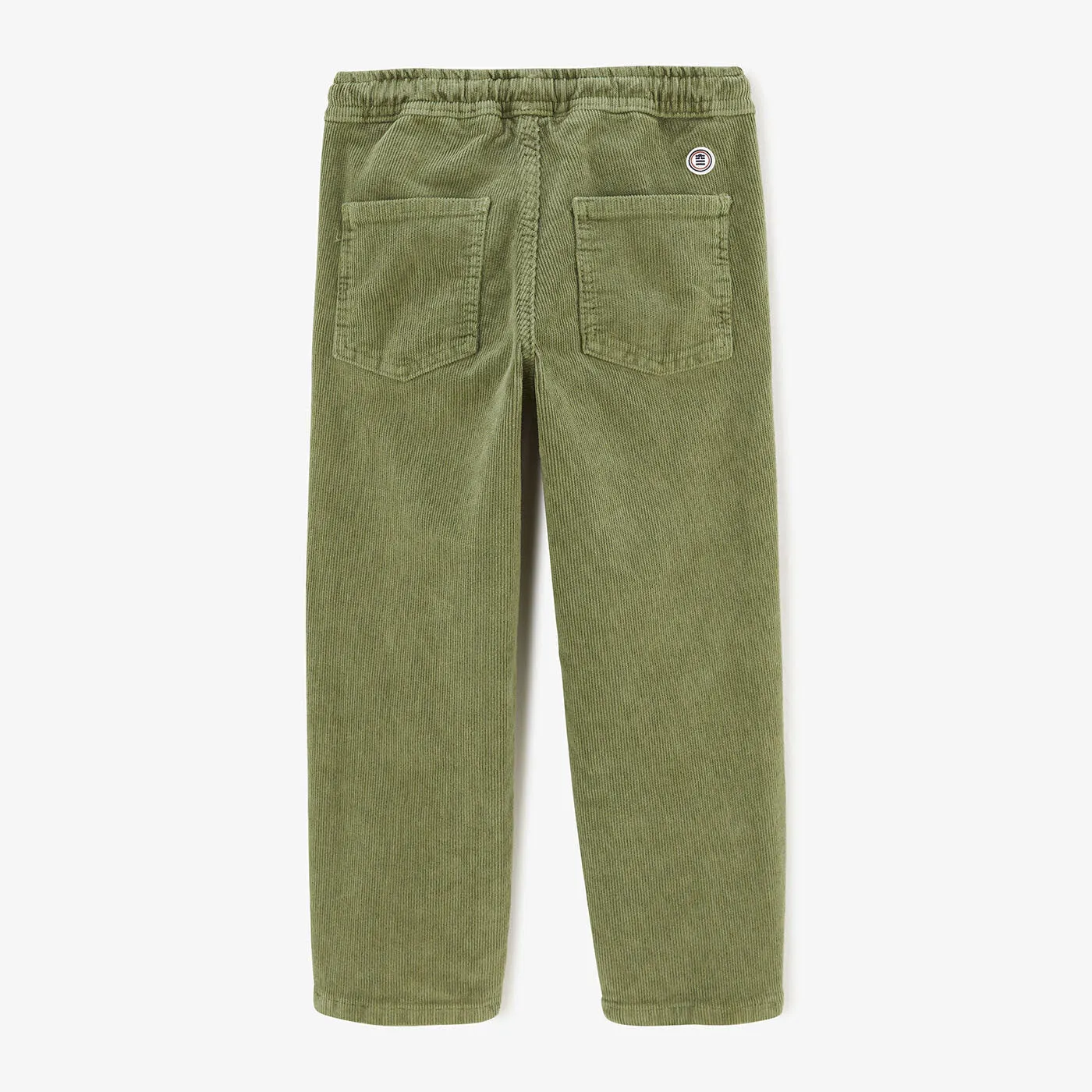 Chino velours 734 Junior avec taille élastique vert militaire