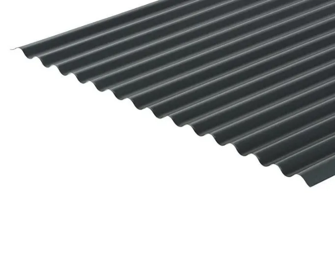 Cladco 13/3 Corrugated 0.7 PVC Plastisol Coated Roof Sheet - Anthracite