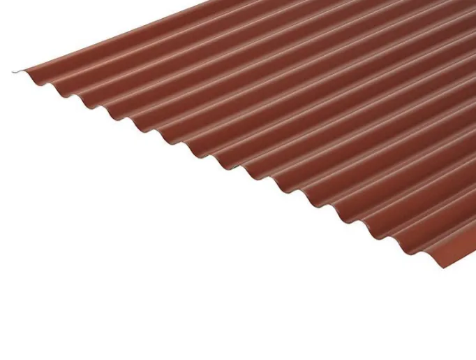 Cladco 13/3 Corrugated 0.7 PVC Plastisol Coated Roof Sheet - Chestnut