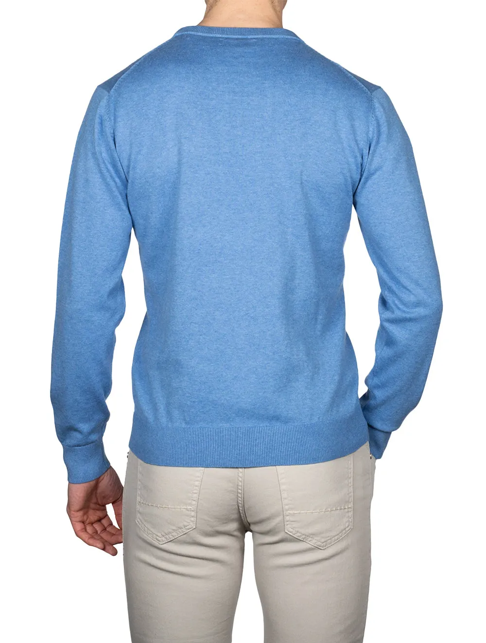 Classic Cotton C-neck Blue Melange