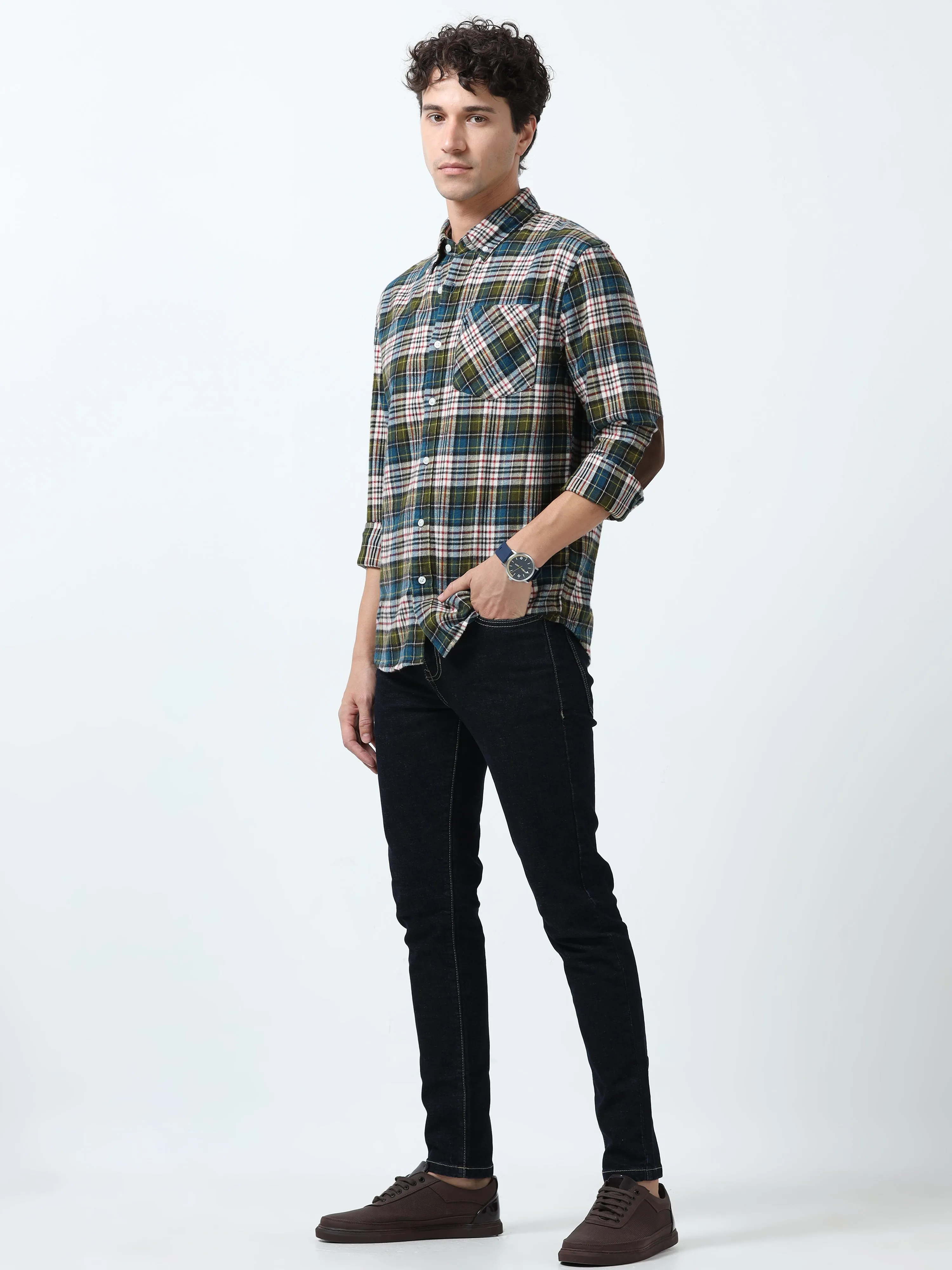 Clio - Brushed Checkered Shirt - Forest Plaid