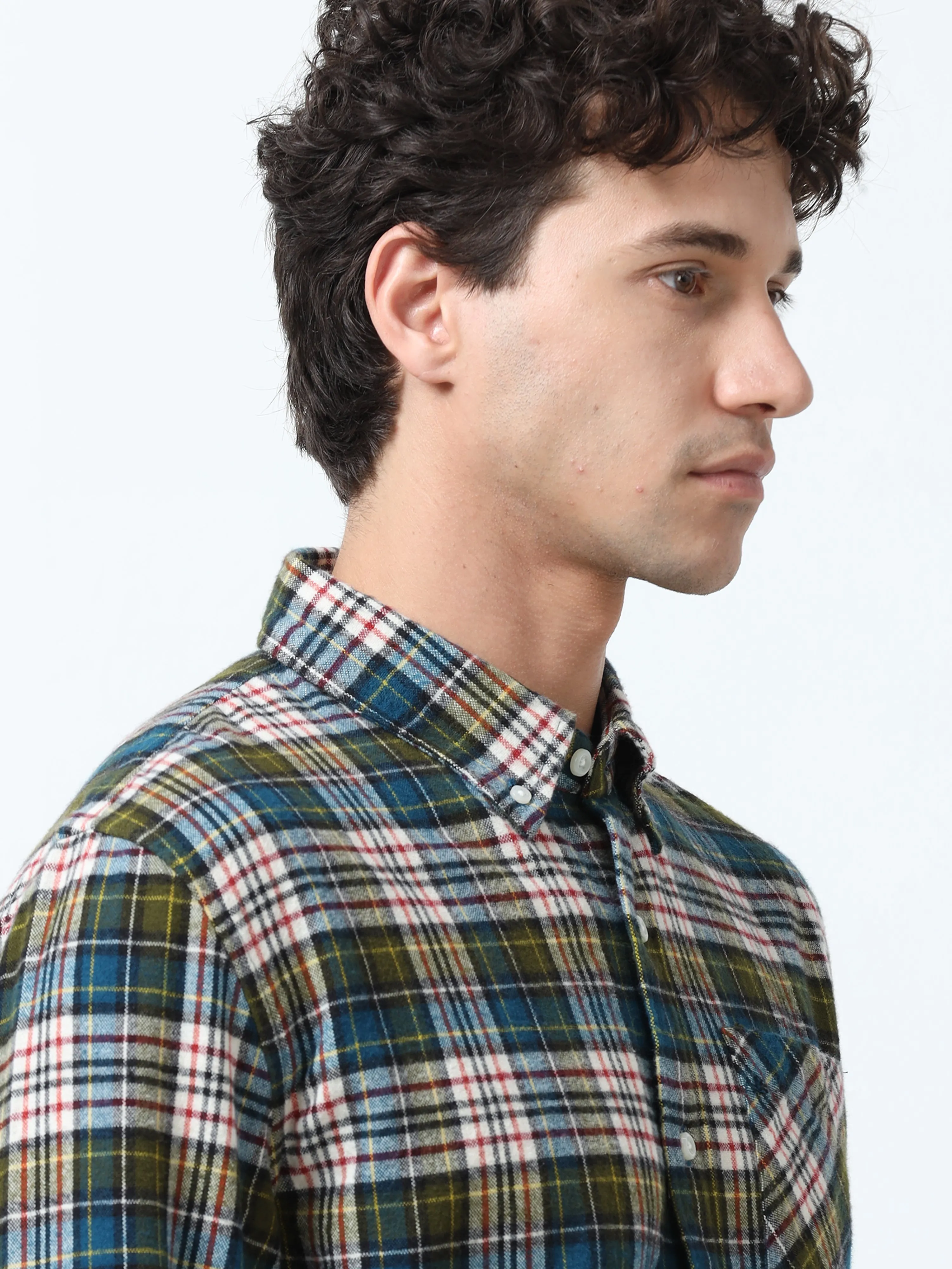 Clio - Brushed Checkered Shirt - Forest Plaid