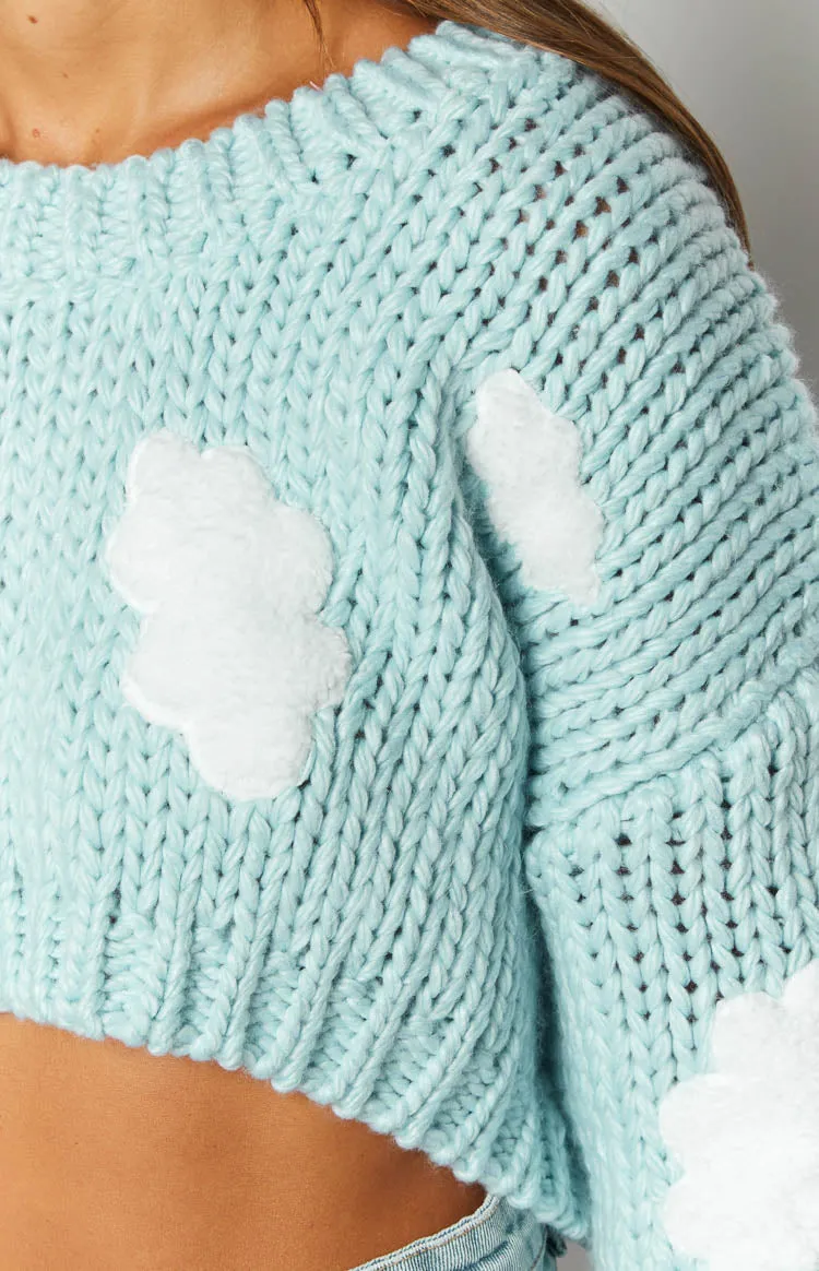 Cloudy Cloud Blue Knit Sweater