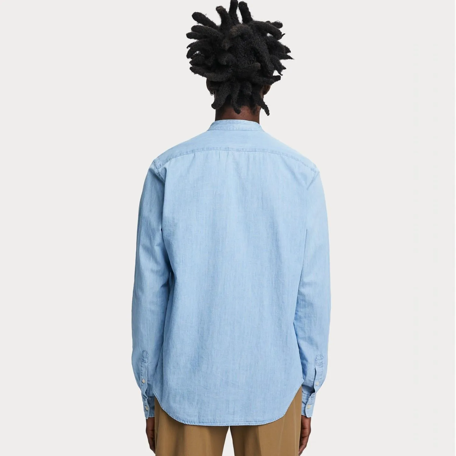 Collarless Shirt (Indigo)