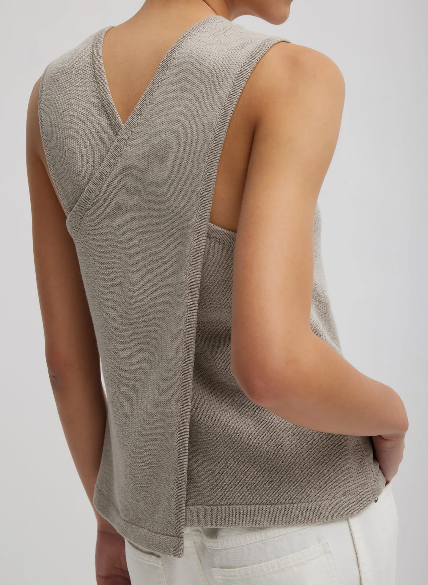 Cotton Criss Cross Sleeveless Sweater