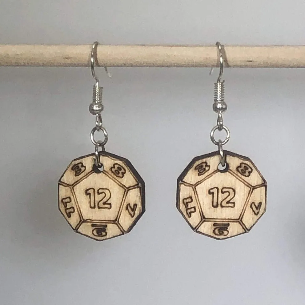 D20 Dungeon & Dragon Dice Dangle Earrings by Cate's Concepts, LLC