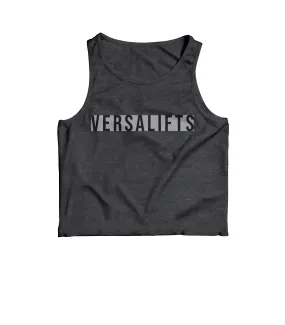 Dark Heather Grey VersaLifts™ crop muscle tank