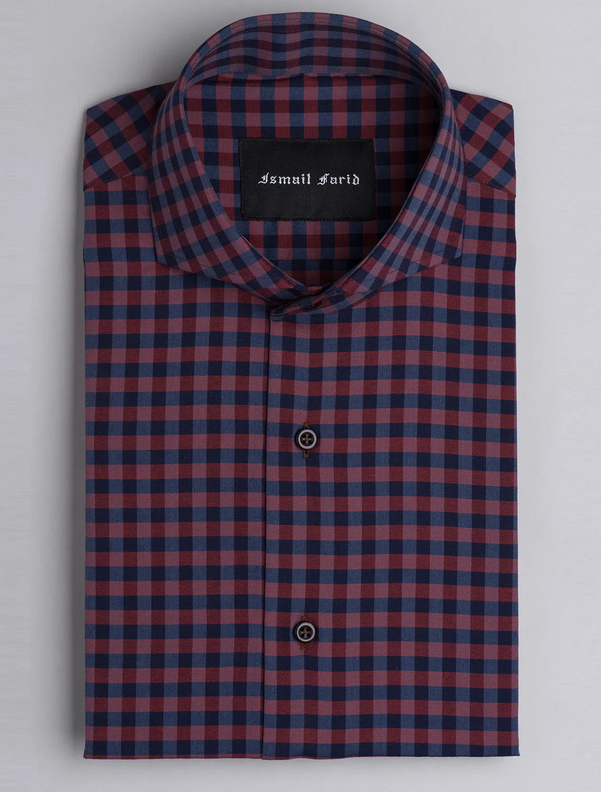 DEEP RUST & BLUE CHECK SHIRT