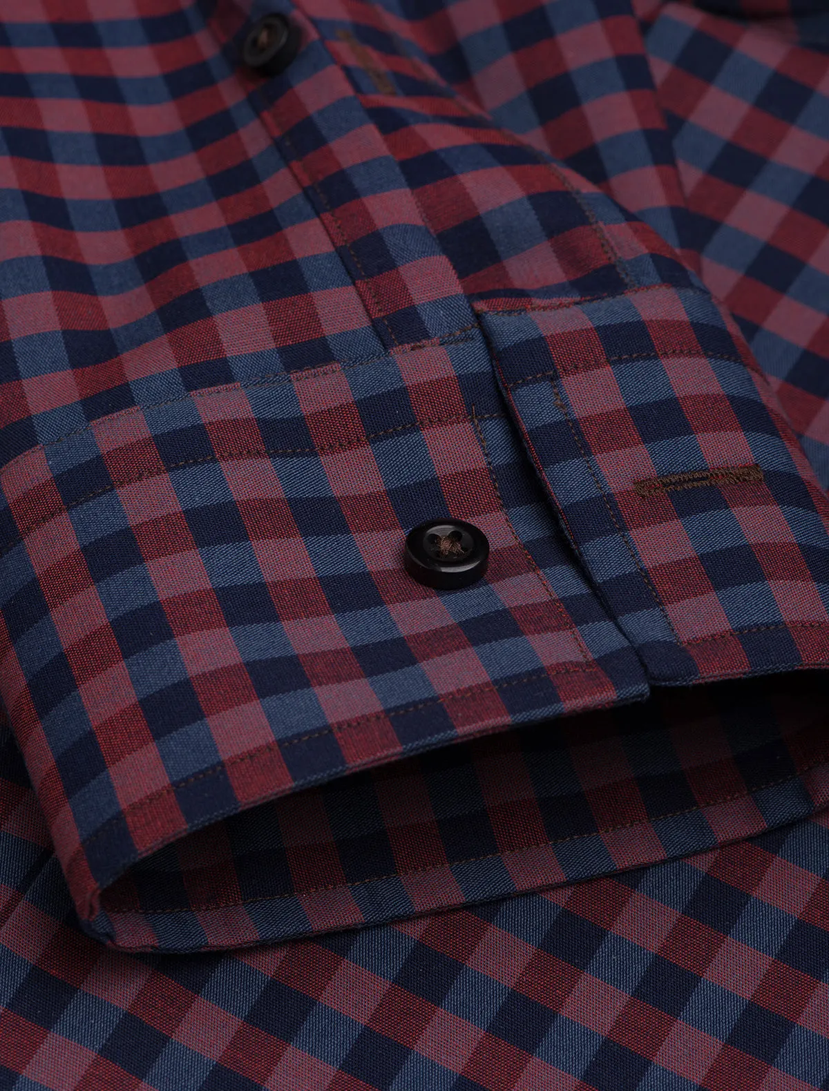 DEEP RUST & BLUE CHECK SHIRT