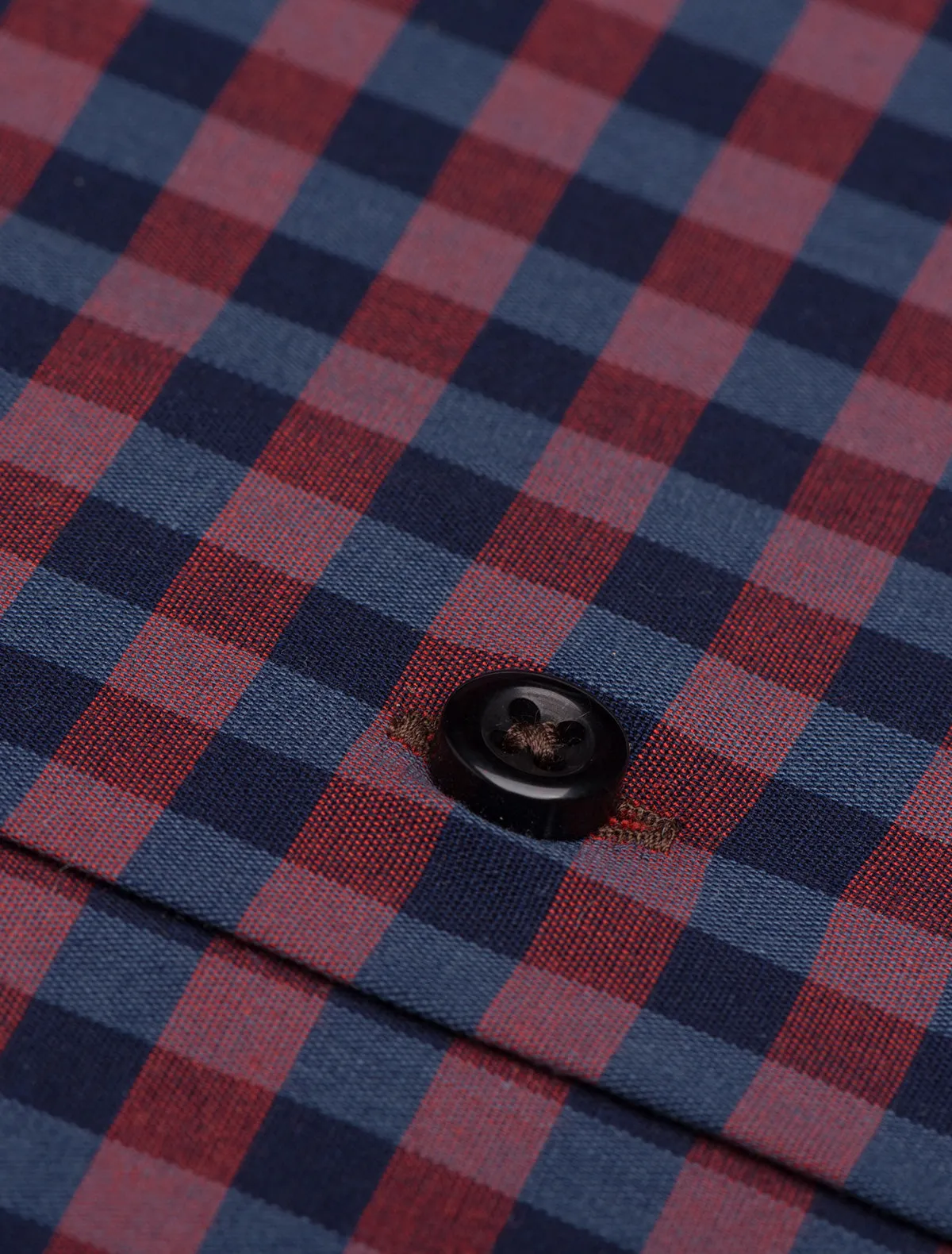 DEEP RUST & BLUE CHECK SHIRT