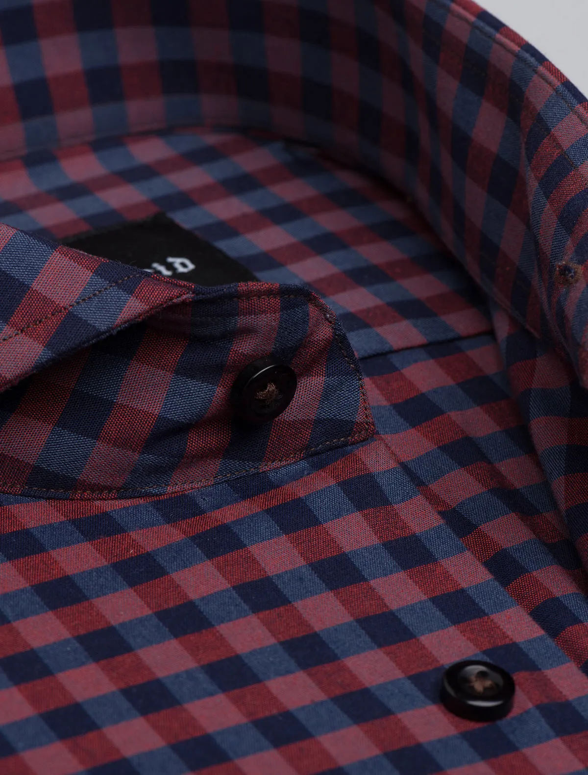 DEEP RUST & BLUE CHECK SHIRT