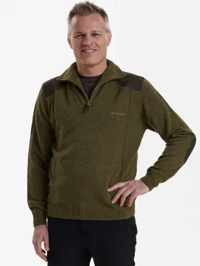 DEERHUNTER Sheffield Knit Zip-Neck Jumper - Mens - Cypress