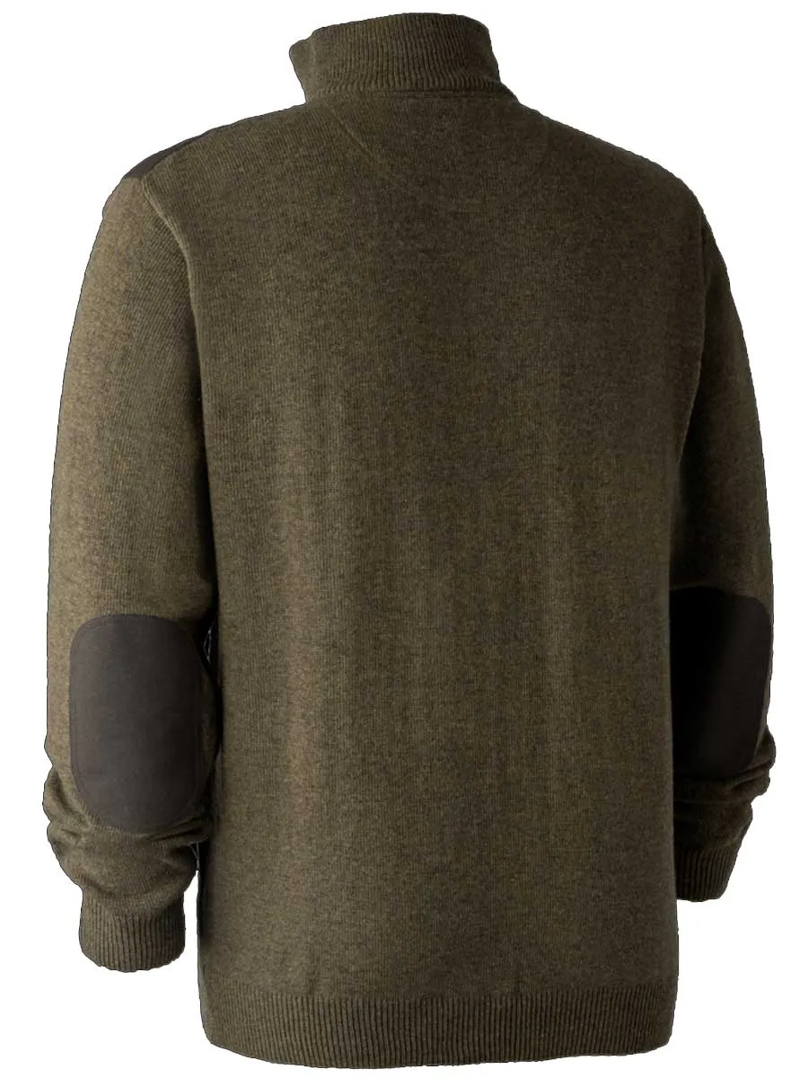 DEERHUNTER Sheffield Knit Zip-Neck Jumper - Mens - Cypress