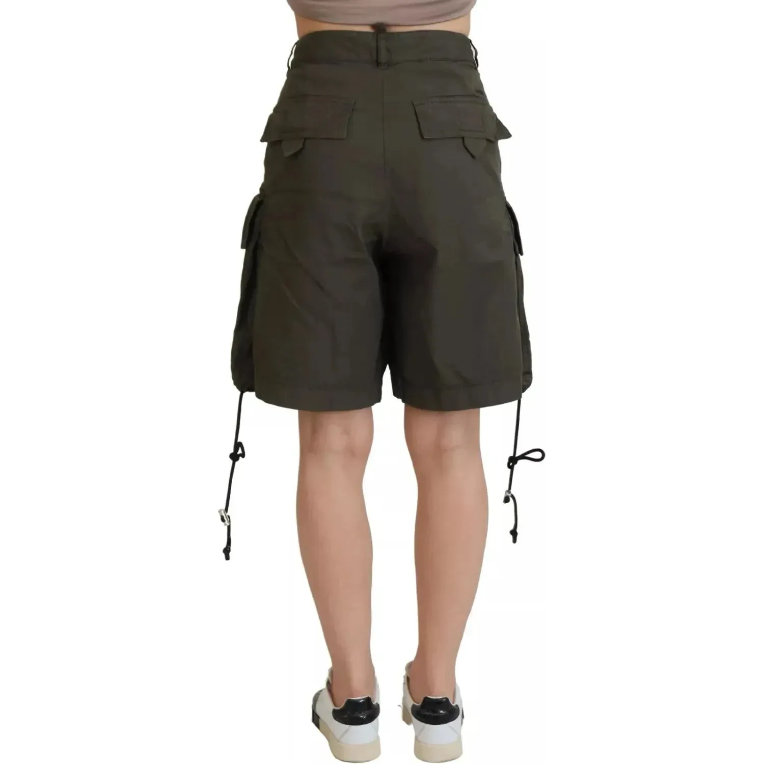 Dsquared² Green High Waist Cargo Bermuda Women Shorts