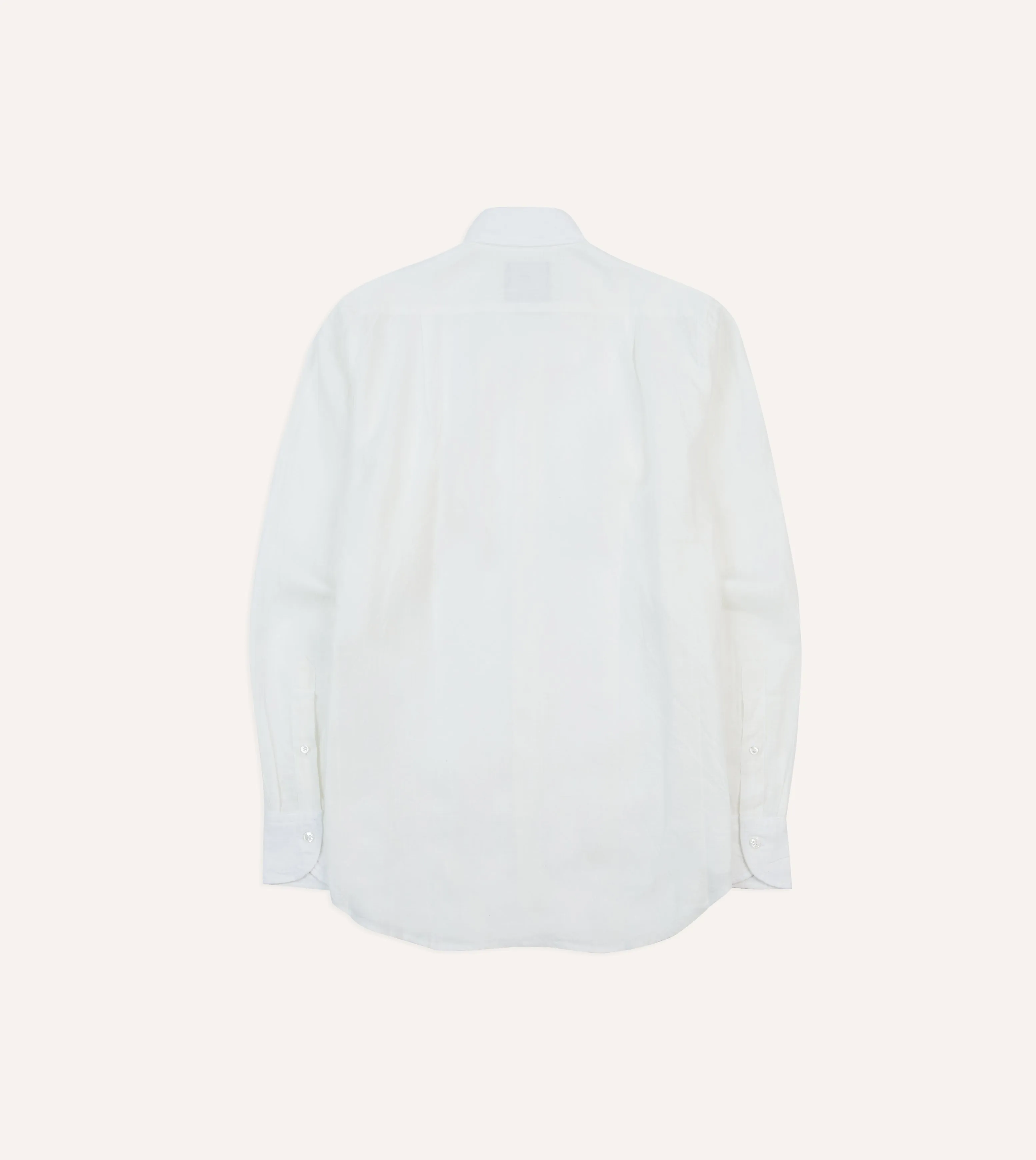 Ecru Linen Spread Collar Shirt