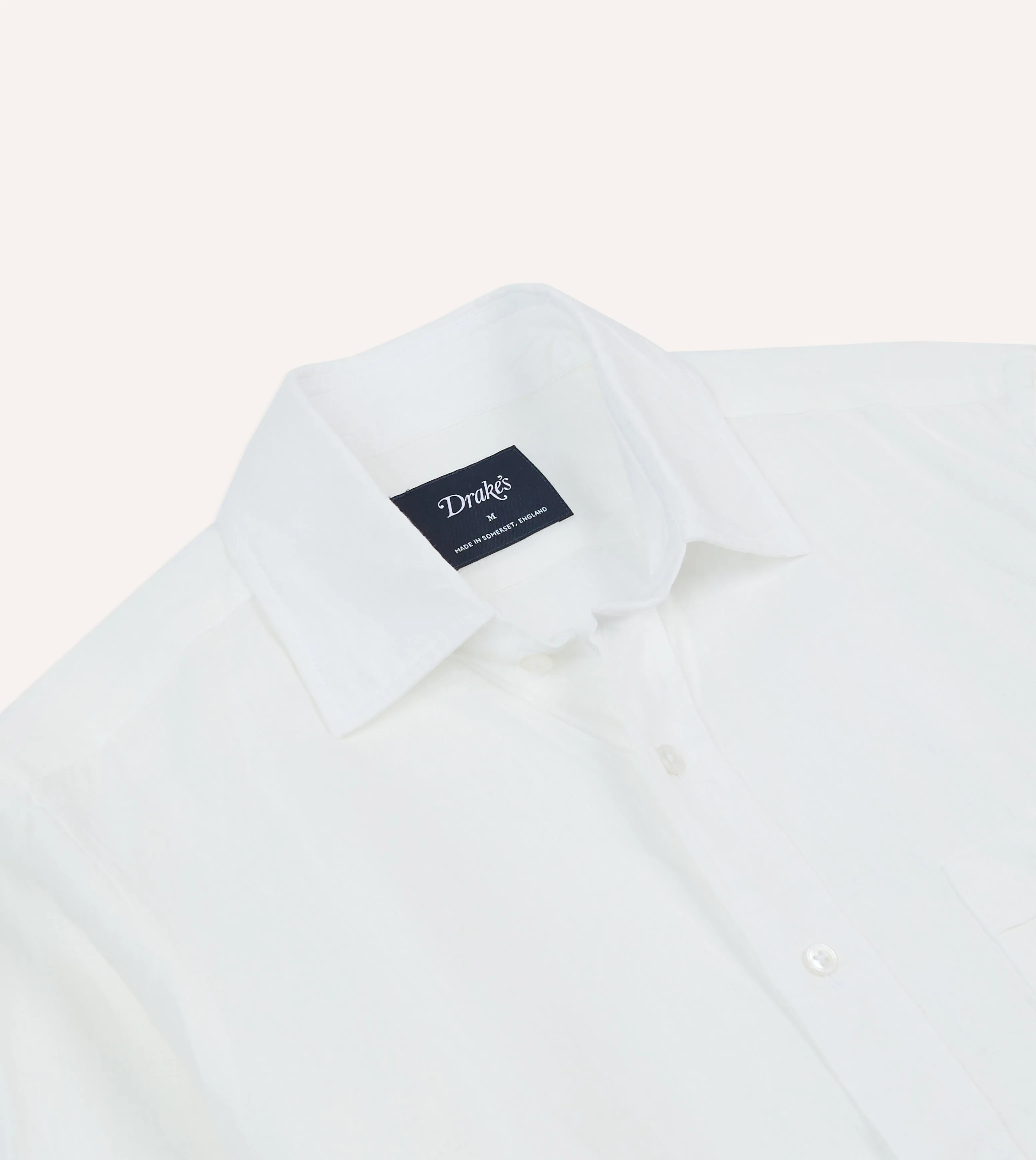 Ecru Linen Spread Collar Shirt