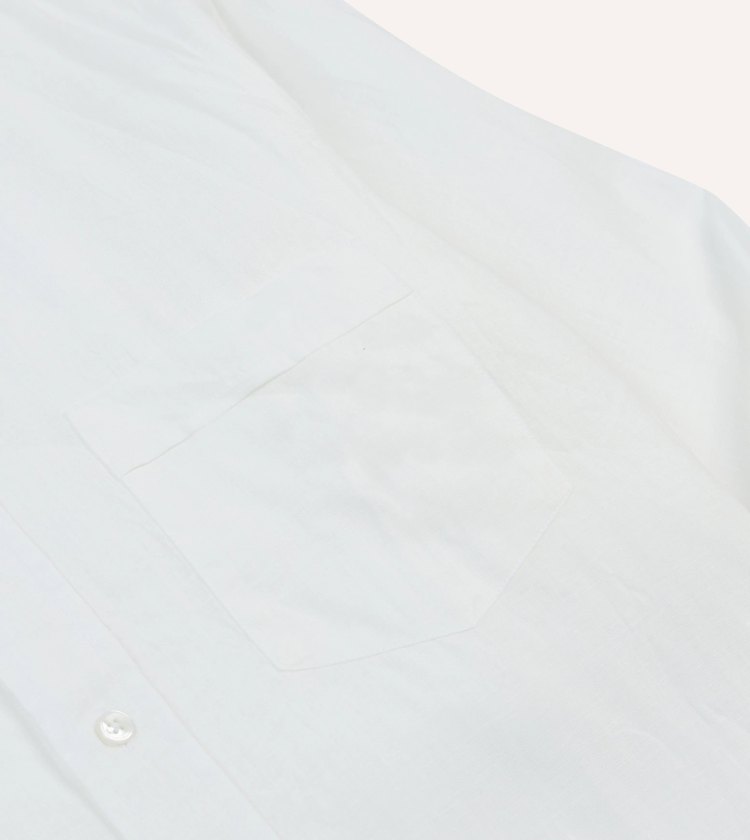 Ecru Linen Spread Collar Shirt