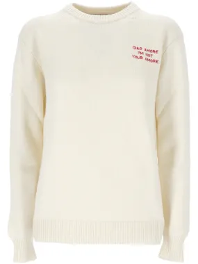 Elegant White Wool Sweater for Women