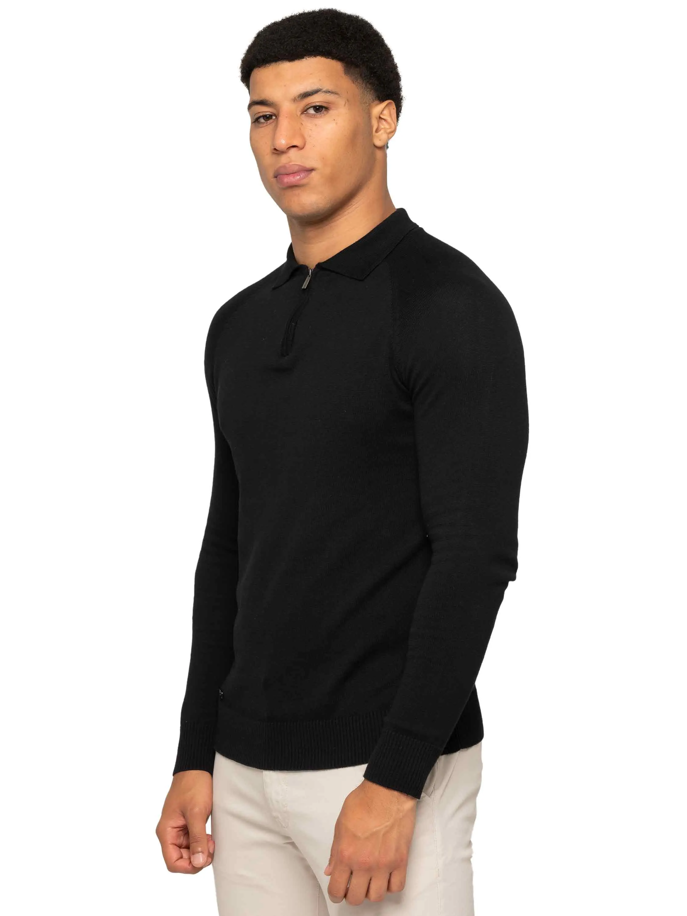 Enzo Milano | Mens Half Zip Polo Jumper