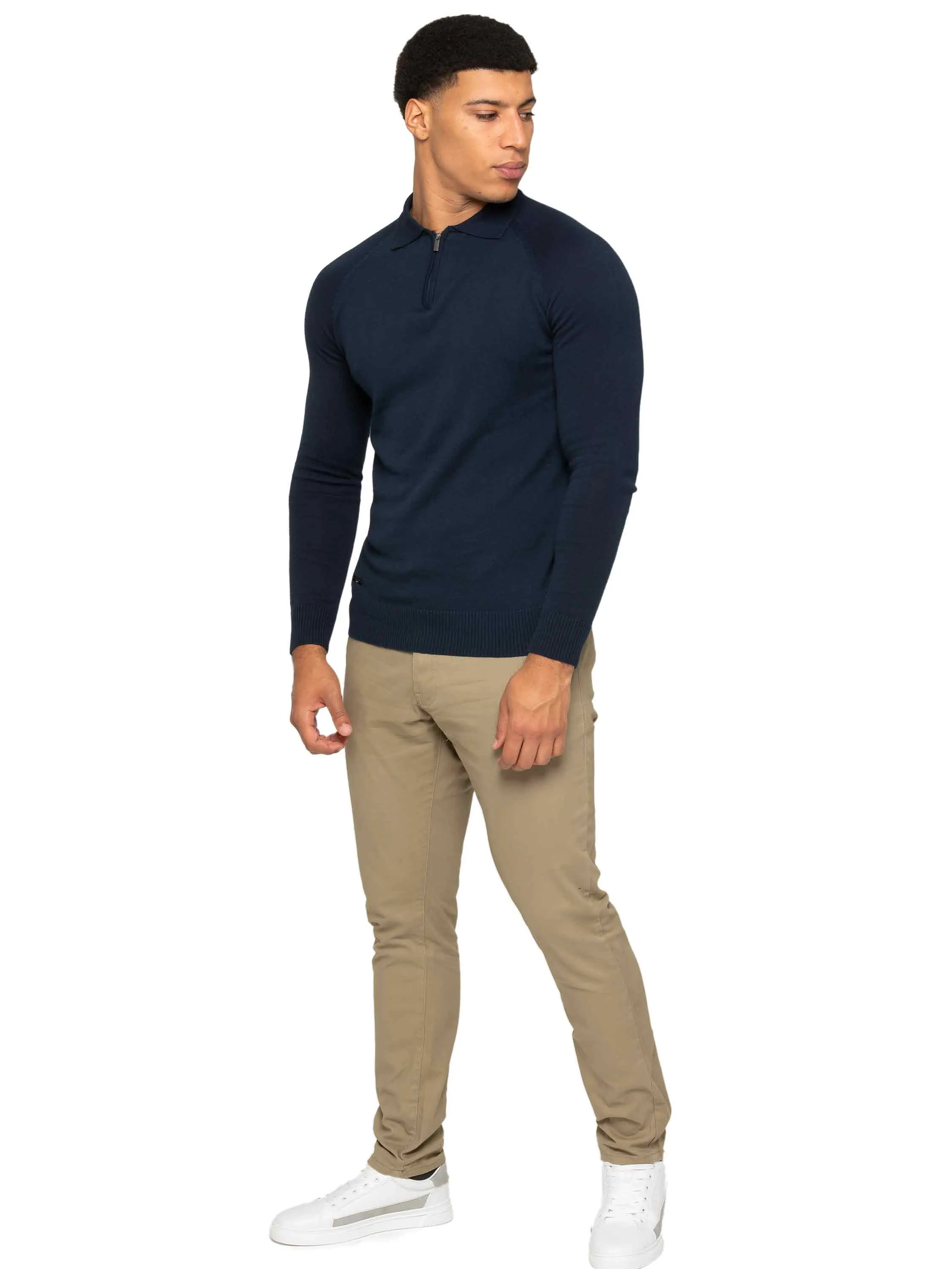 Enzo Milano | Mens Half Zip Polo Jumper