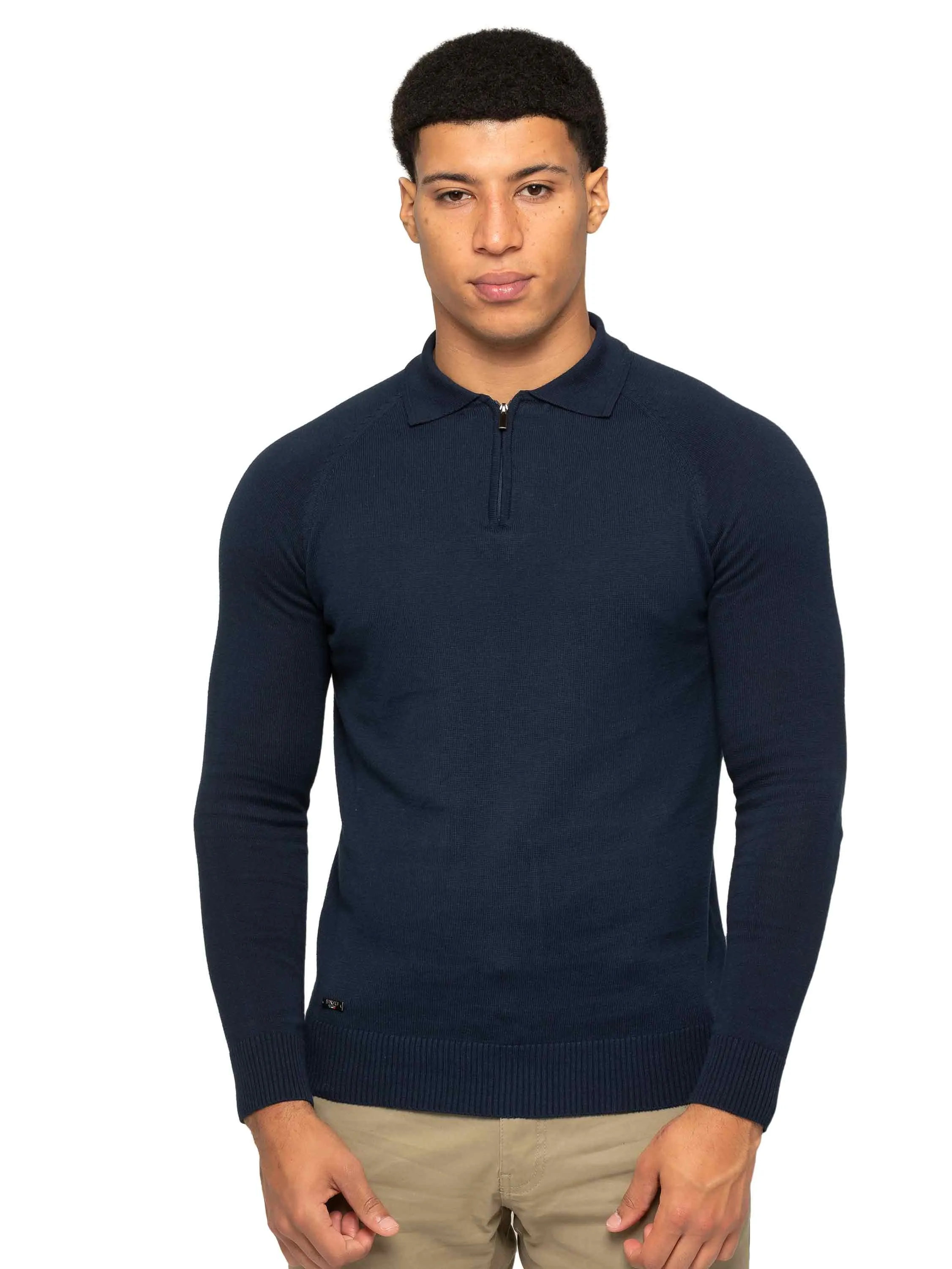 Enzo Milano | Mens Half Zip Polo Jumper