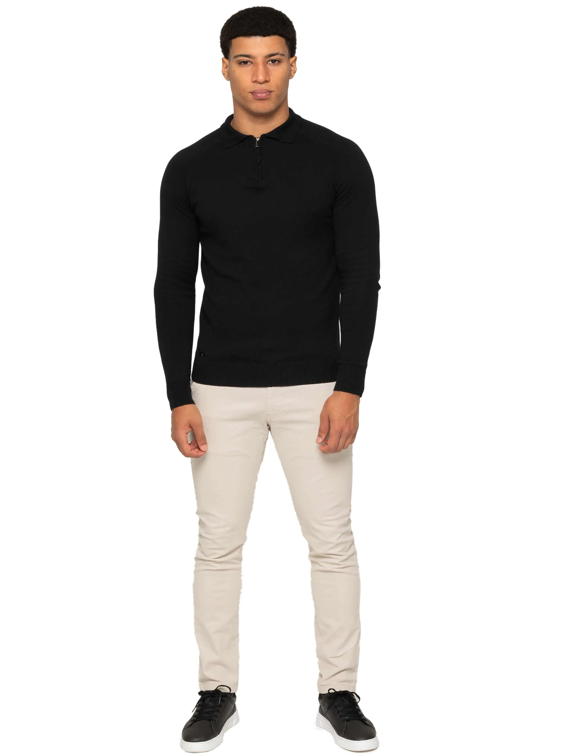 Enzo Milano | Mens Half Zip Polo Jumper