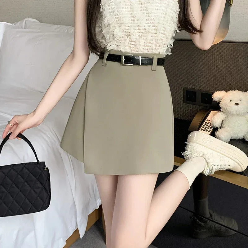 FashionSierra - Spring Fashion High Waist A-line Korean Casual Suit Culottes Shorts