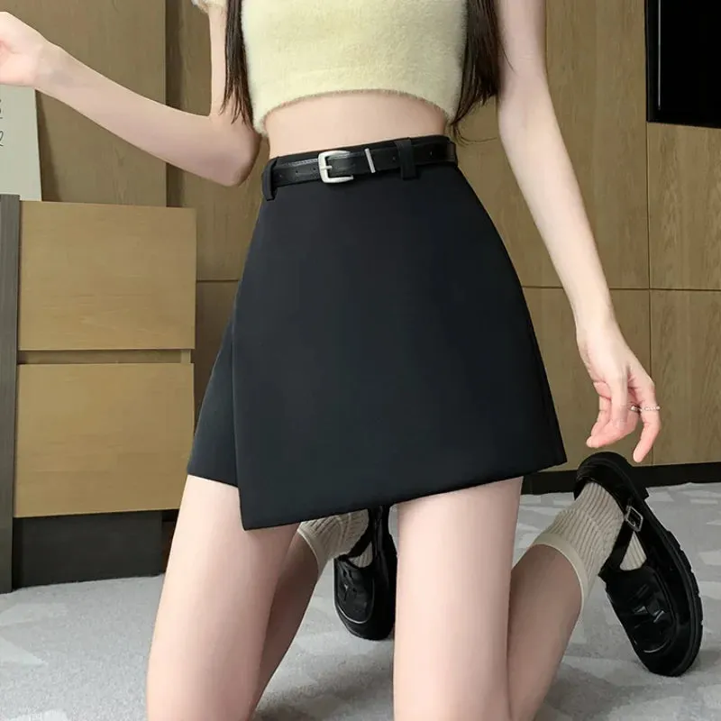 FashionSierra - Spring Fashion High Waist A-line Korean Casual Suit Culottes Shorts