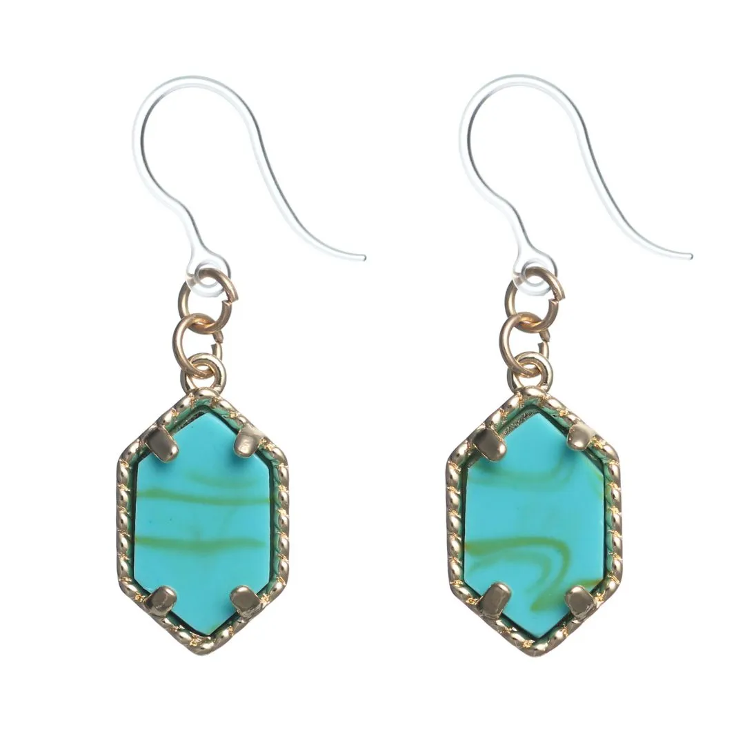 Faux Stone Drop Dangles Hypoallergenic Earrings for Sensitive Ears Made with Plastic Posts