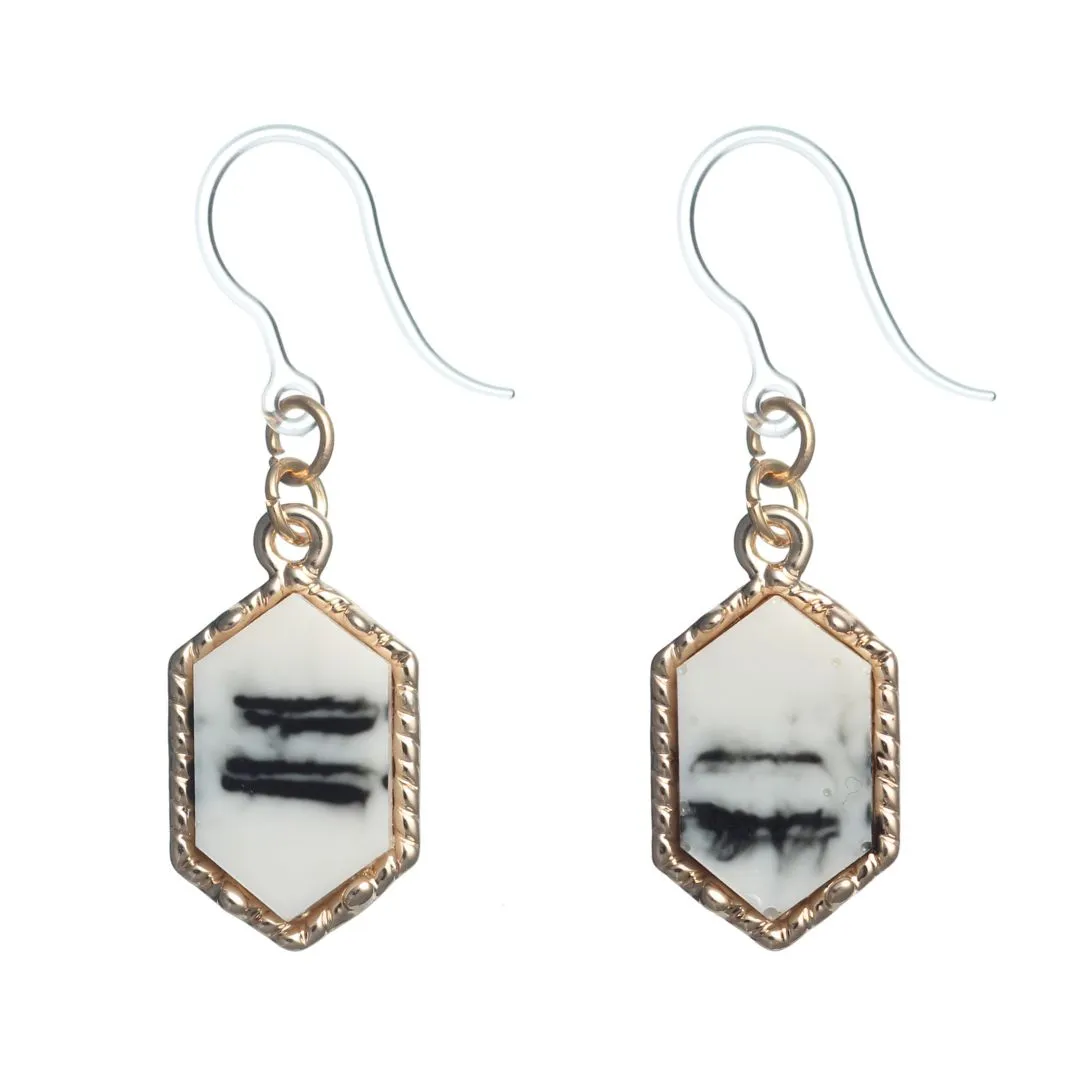 Faux Stone Drop Dangles Hypoallergenic Earrings for Sensitive Ears Made with Plastic Posts