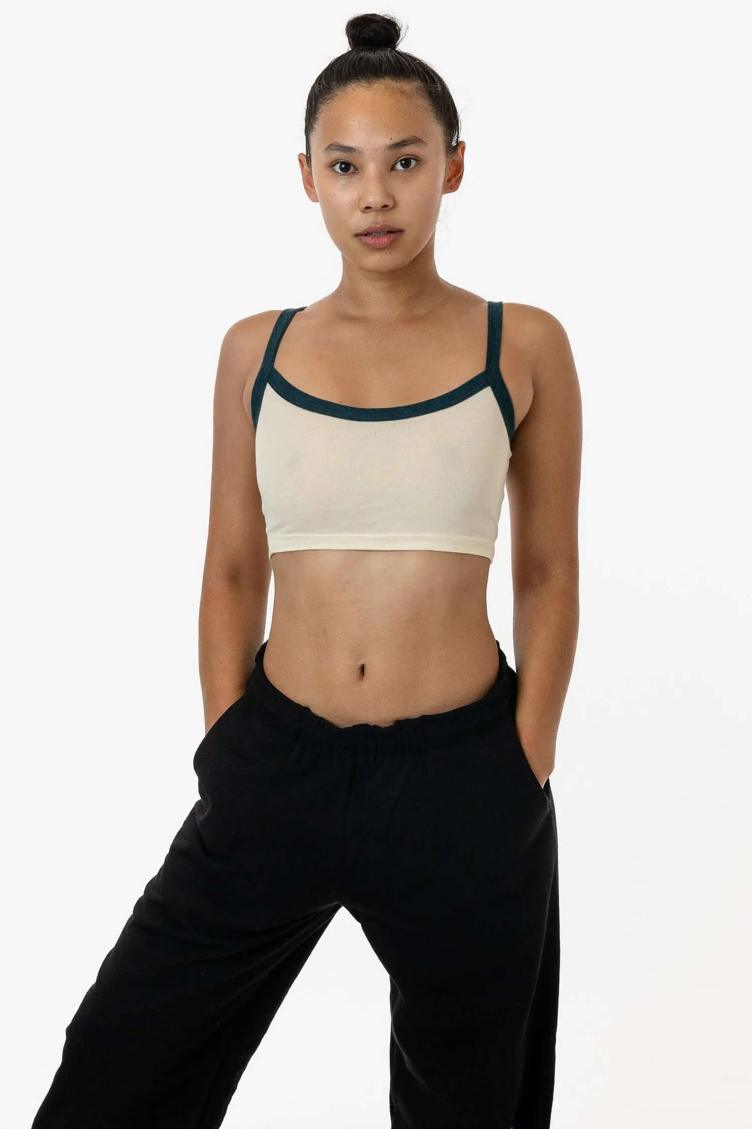 FF016 - Poly Cotton Cropped Spaghetti Tank Top