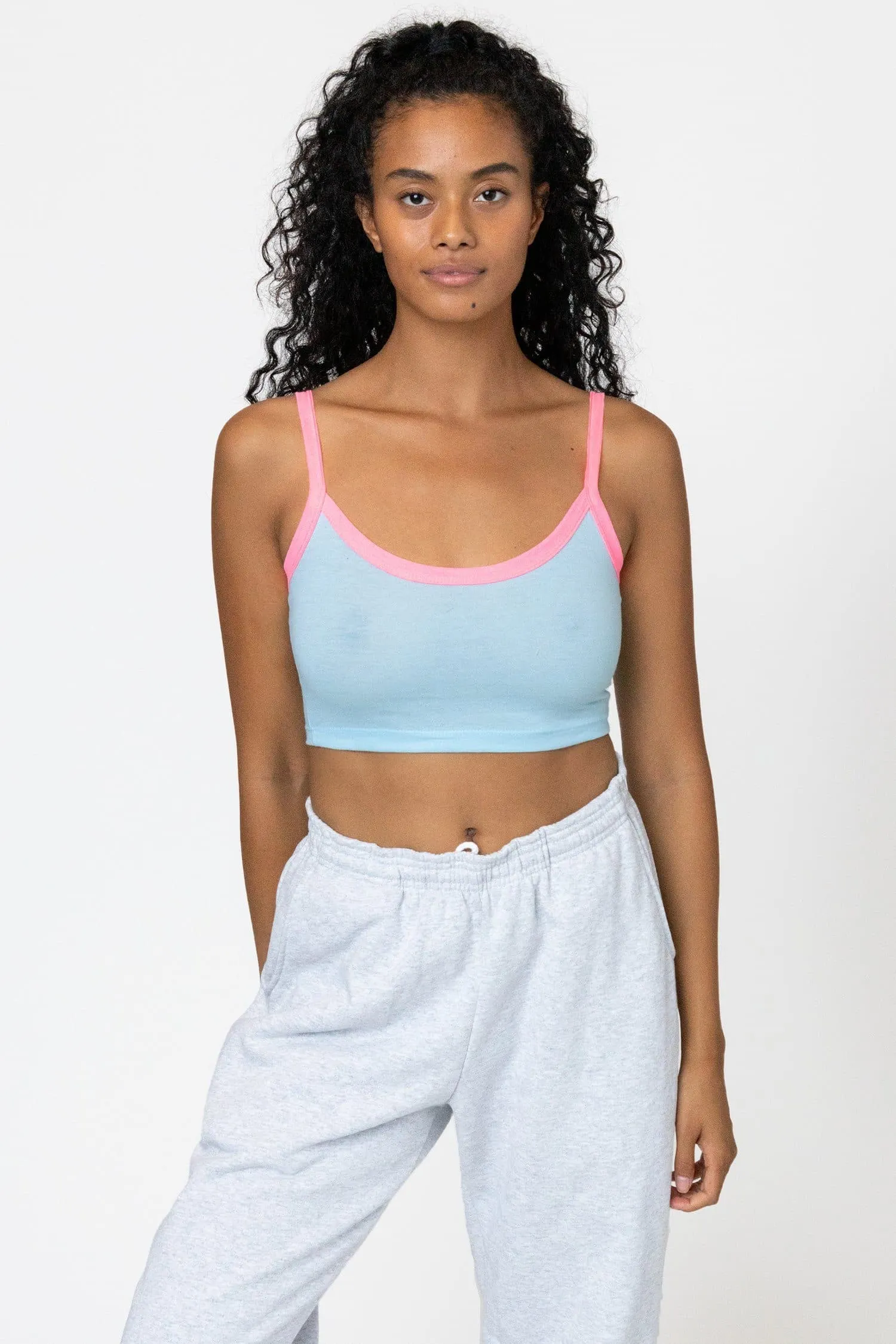 FF016 - Poly Cotton Cropped Spaghetti Tank Top