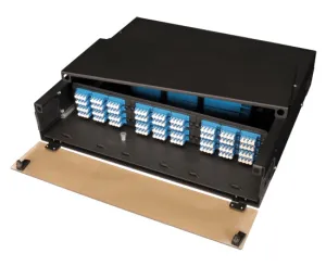 Fiber Patch and Splice Panel, High Density, Slide-Out, 2U, 6 Adapter Panel Capacity