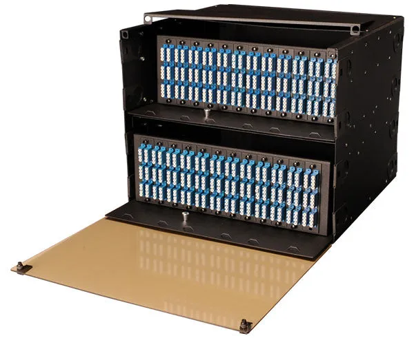 Fiber Patch and Splice Panel, High Density, Slide-Out, 8U, 24 Adapter Panel Capacity