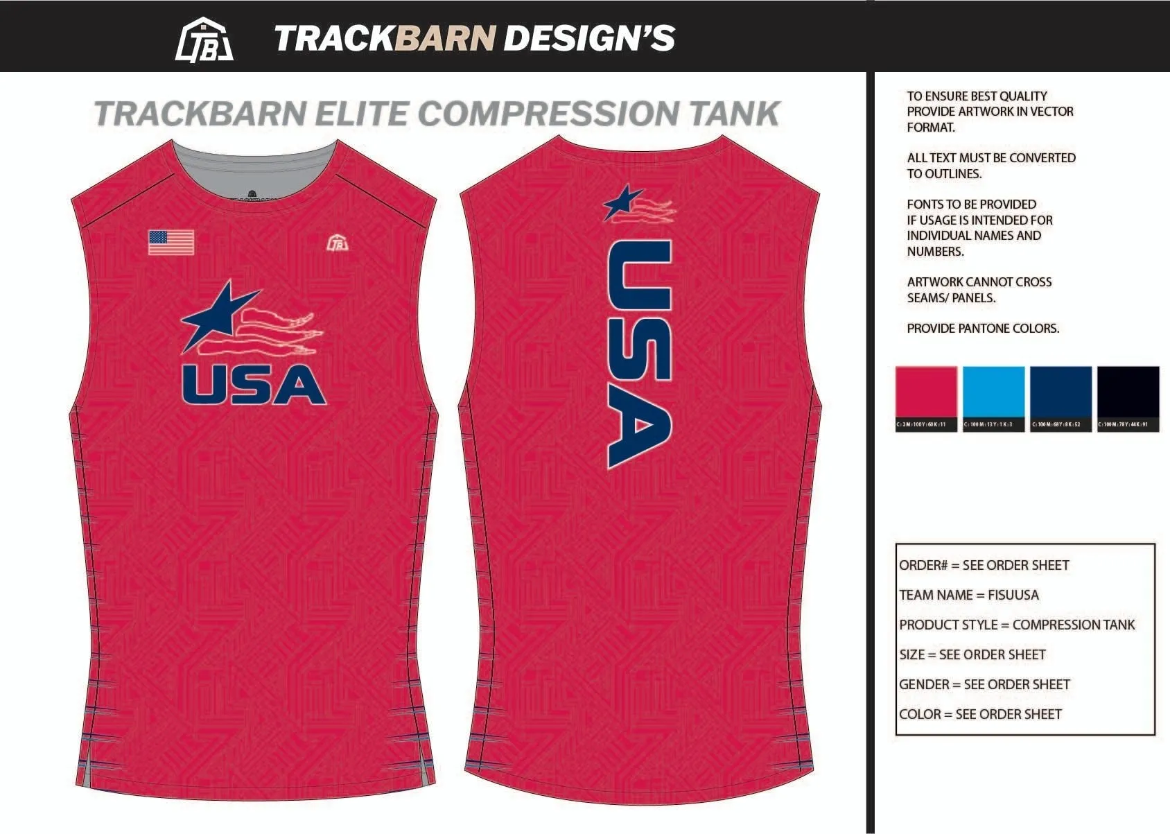 FISU-USA- Youth Compression Tank