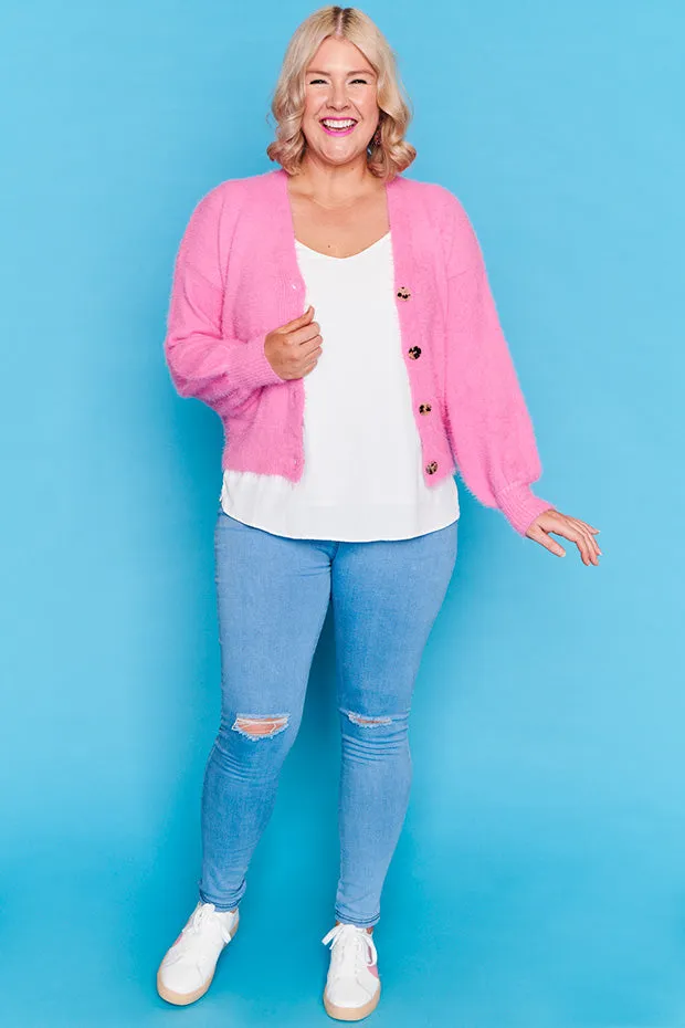 Fluffy Candy Pink Cardi