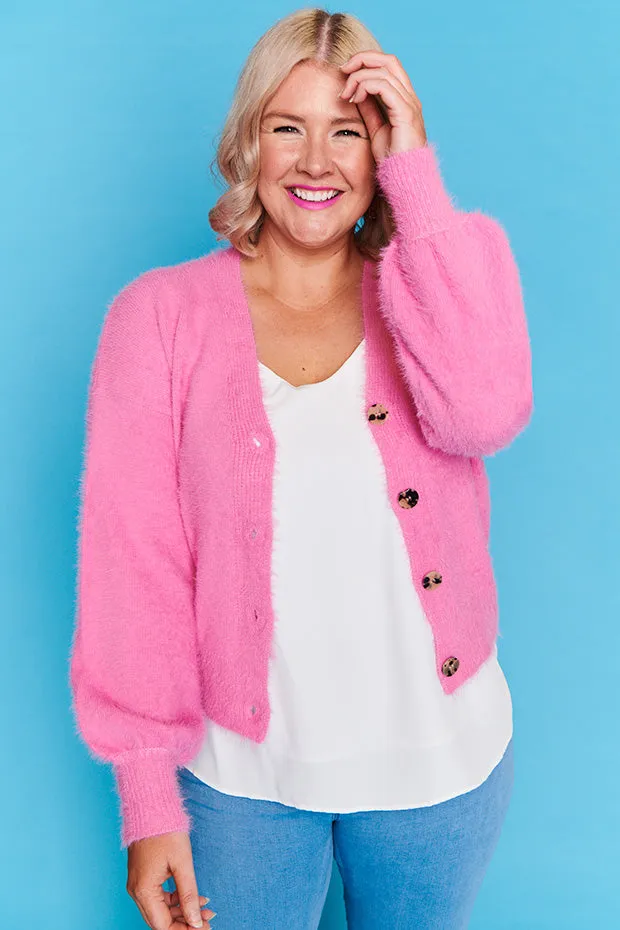 Fluffy Candy Pink Cardi