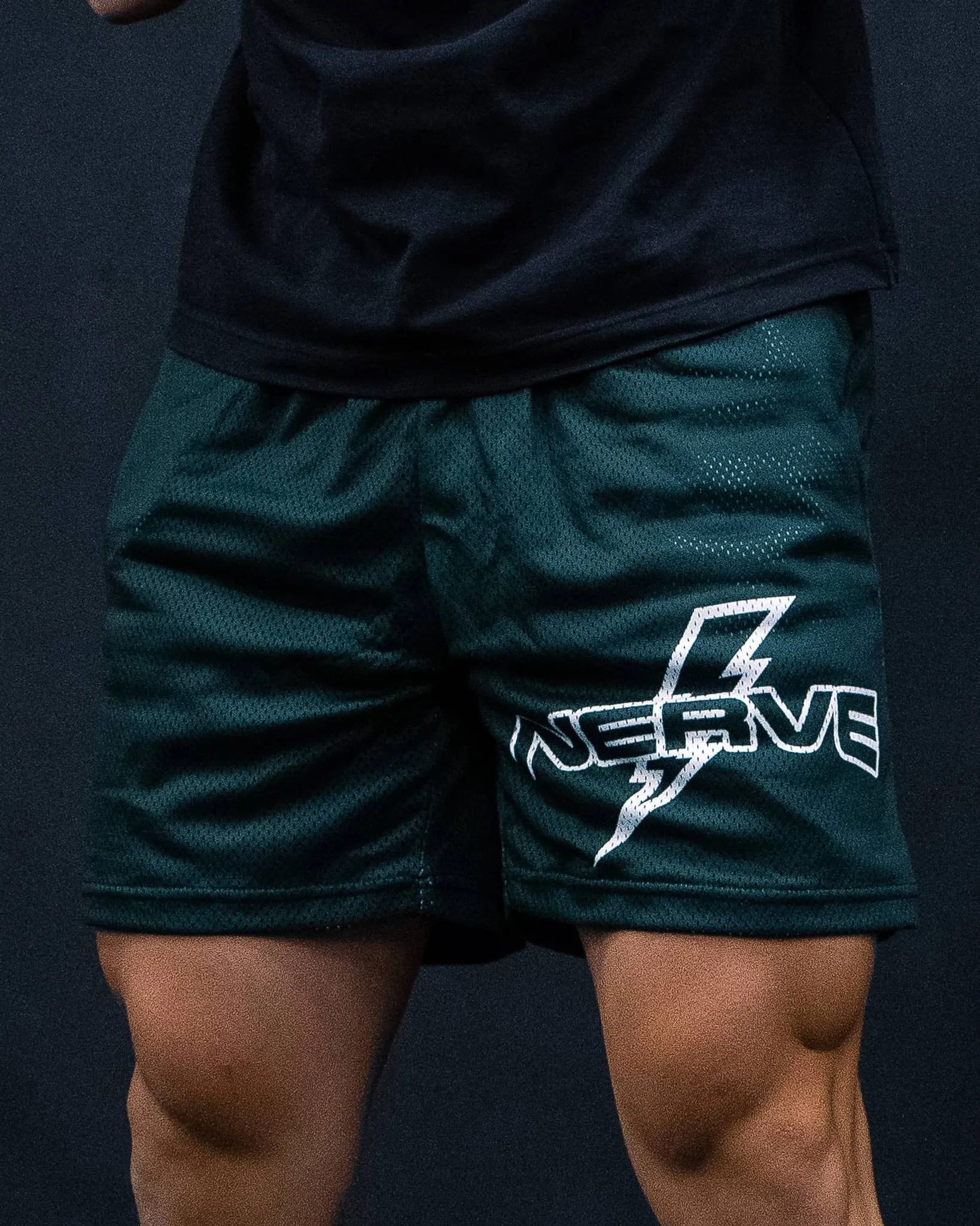 FOREST GREEN BOLT SHORTS