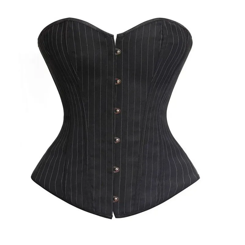 Funki Buys | Lingerie | Women's Black Pin Striped Zip Up Corset