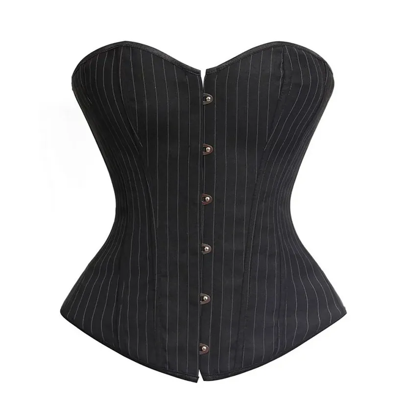 Funki Buys | Lingerie | Women's Black Pin Striped Zip Up Corset