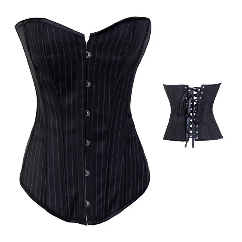 Funki Buys | Lingerie | Women's Pin Striped Front Clip Up Corset