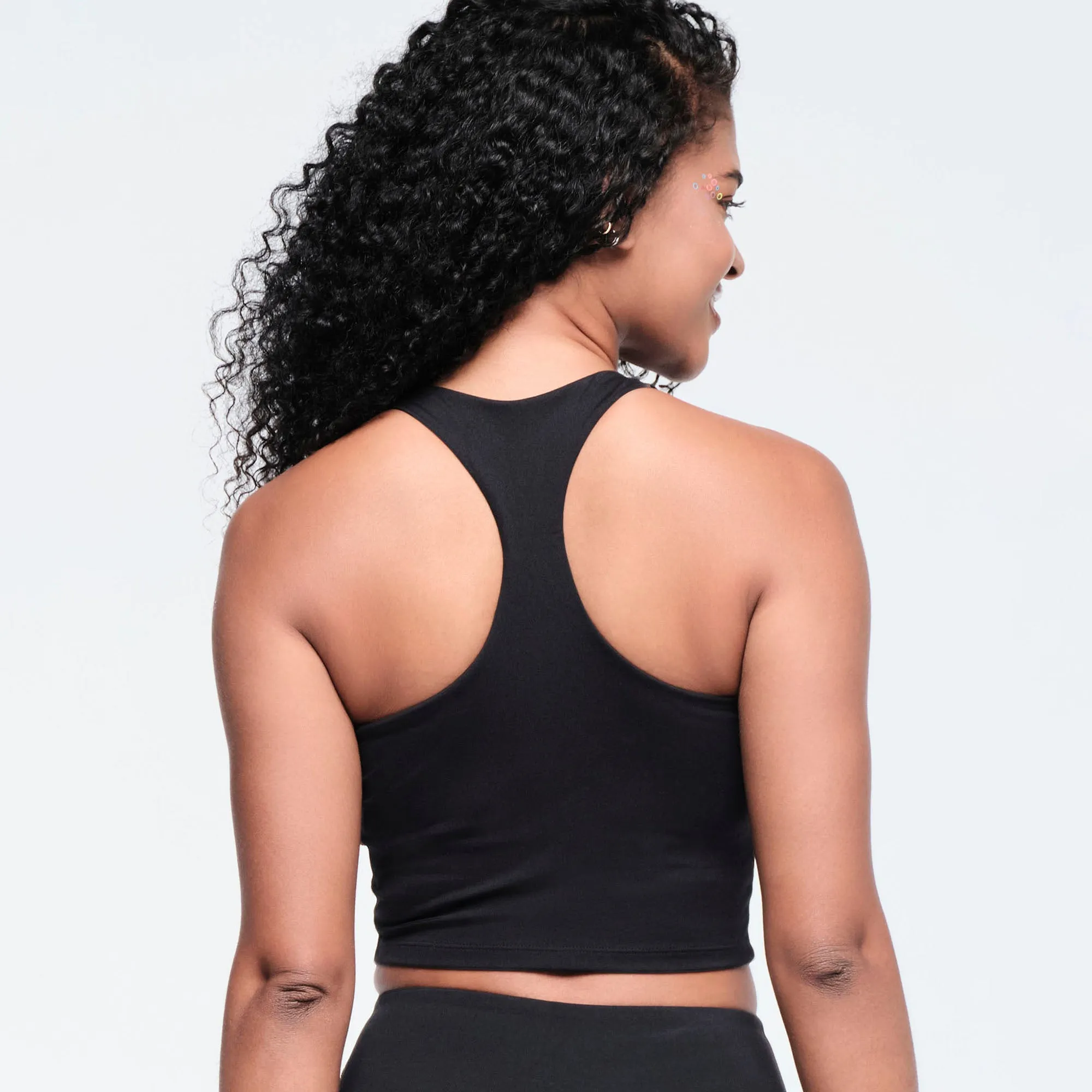 Funscape High Neck Crop Tank - Bold Black