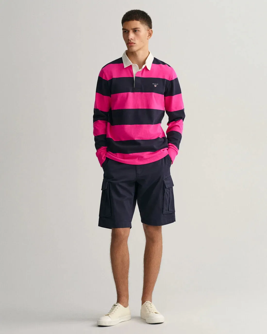 GANT - Barstripe Heavy Rugger, Hyper Pink