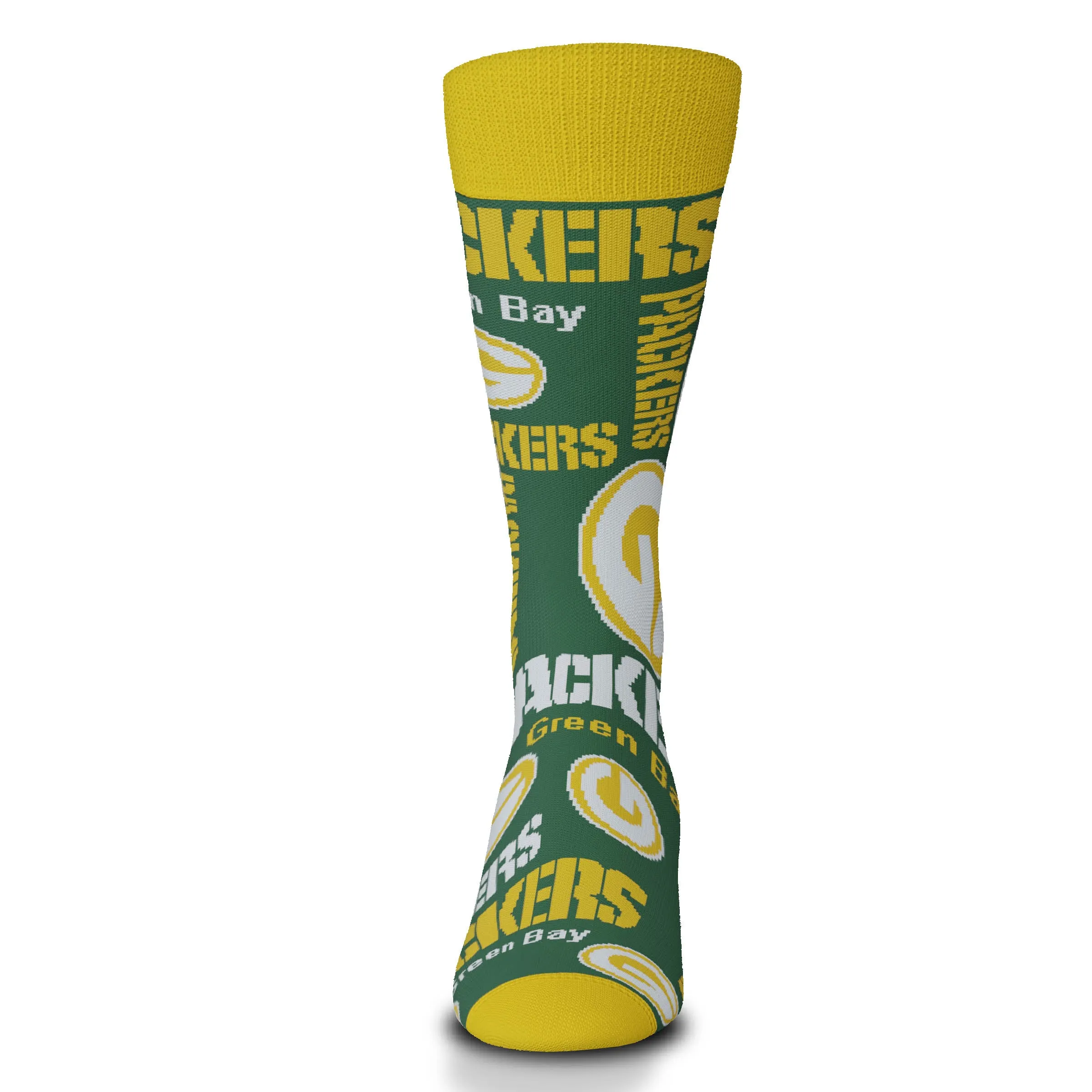 Green Bay Packers Wall to Wall Socks, OSFM