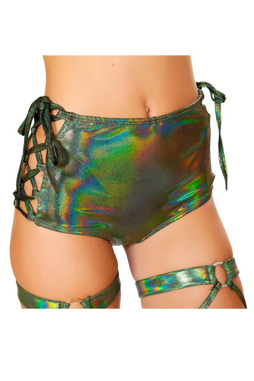 Green High Waist Shorts